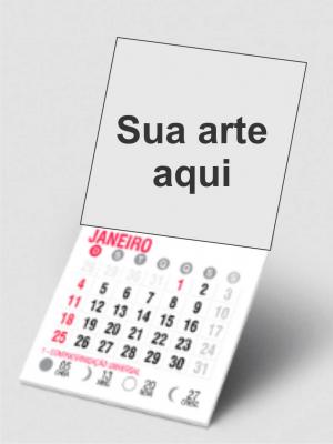 Ímã de Geladeira com Calendário Manta Magnética 0,3mm 40x50mm  Verniz Total Brilho Frente 4x0 