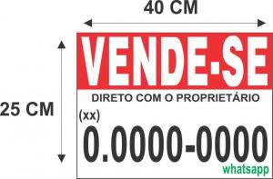 Placa 40x25 - Vende pvc adesivado 40x25 cm 4x0  corte reto pvc de 1mm 